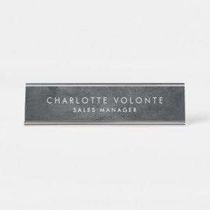Porte-nom Pour Bureau Élégant Art professionnel gris élégant