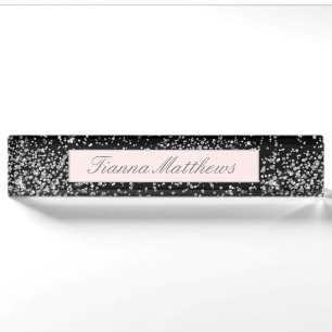 Porte-nom Pour Bureau Elégant Bijoux Diamond Scatter Design étincelant 