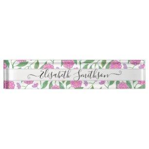 Porte-nom Pour Bureau Elégant Boho Liberty Custom Professional Floral