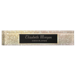 Porte-nom Pour Bureau Elégant Bokeh Élégant, Cadre