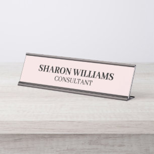 Porte-nom Pour Bureau Elégant bureau minimaliste Professionnel Rosé-Bleu