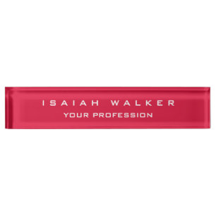 Porte-nom Pour Bureau Élégant Classy Plain Unique Special Crimson Rouge
