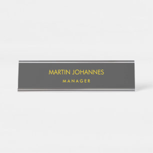 Porte-nom Pour Bureau Élégant Couleur or gris gris noir Nom personnalisé
