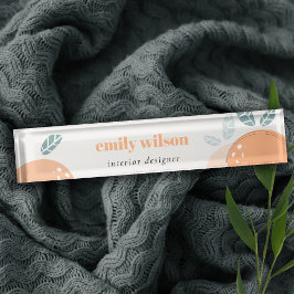 Porte-nom Pour Bureau Elégant Mignonne Orange Abstrait Gras Citrus Fruit