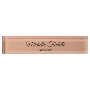 Porte-nom Pour Bureau Élégant minimaliste Moderne Calligraphie De Script