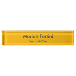 Porte-nom Pour Bureau Élégant minimaliste moderne clair Jaune