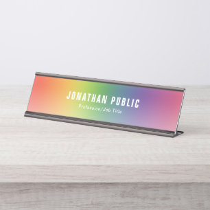 Porte-nom Pour Bureau Élégant vert jaune rouge bleu violet couleurs mo