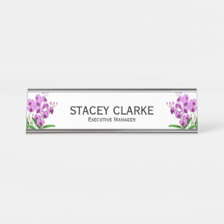 Porte-nom Pour Bureau Élégant violet orchidée Directeur général