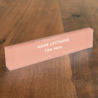 Porte-nom Pour Bureau Elegant white &Dark Salm custom name