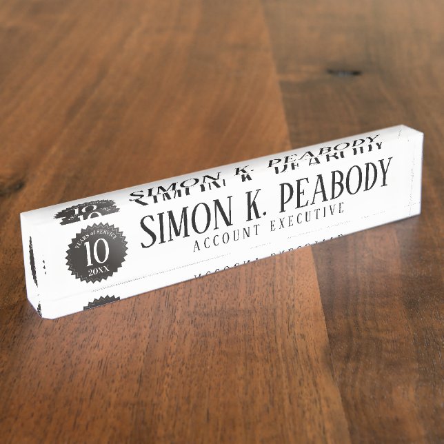 Porte-nom Pour Bureau Emblème plaque signalétique d'anniversaire des (Taille)