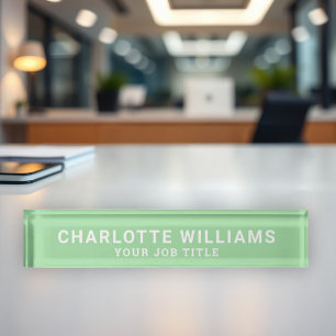 Porte-nom Pour Bureau Employé de Mint Green Office