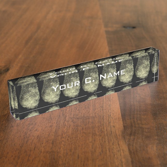 Porte-nom Pour Bureau Empreinte digitale renversée de boucle (Taille)