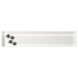 Porte-nom Pour Bureau Empreintes de pattes d'animaux familiers
