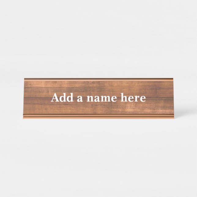 Porte-nom Pour Bureau En bois (Devant)