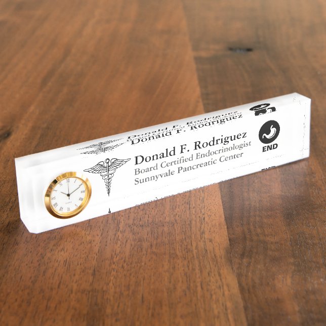 Porte-nom Pour Bureau Endocrinologue et coutume pancréatique de (Taille)