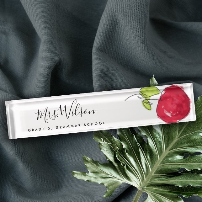 PORTE-NOM POUR BUREAU ENSEIGNANT DE L'ÉCOLE MODERNE PEINTURE HUILE POMME (Créateur téléchargé)