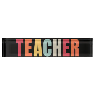 Porte-nom Pour Bureau ENSEIGNANT en lettres colorées