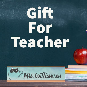 Porte-nom Pour Bureau Enseignant Enseignant Professionnel Chat Kitten