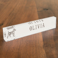 Enseigne de bureau personnalisée pour chien avec n