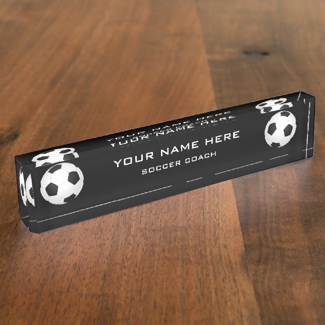 Porte-nom Pour Bureau Entraîneur de football (Taille)