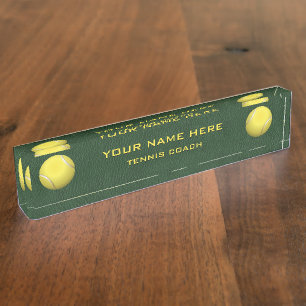 Porte-nom Pour Bureau Entraîneur de tennis