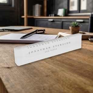 Porte-nom Pour Bureau Entreprise minimaliste moderne gris clair