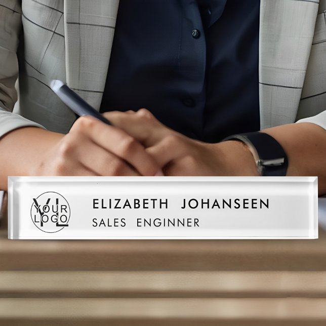 Porte-nom Pour Bureau Entreprise professionnelle Moderne Logo noir (Créateur téléchargé)