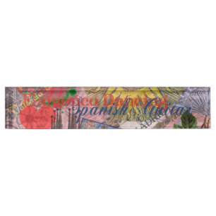 Porte-nom Pour Bureau Espagne Sunshine Espagnol Travel Art