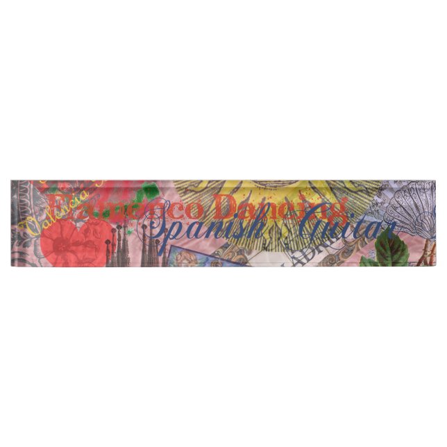 Porte-nom Pour Bureau Espagne Sunshine Espagnol Travel Art (Devant)