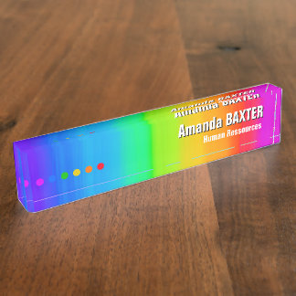 Porte-nom Pour Bureau Étiquette de nom arc-en-ciel