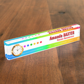 Porte-nom Pour Bureau Étiquette de nom arc-en-ciel