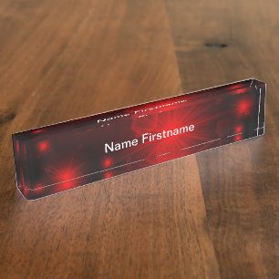 Porte-nom Pour Bureau étoile rouge plaque