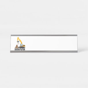Porte-nom Pour Bureau Excavateur