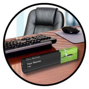 Porte-nom Pour Bureau Executive Monogramme Golf Gift Desk Nom Plate