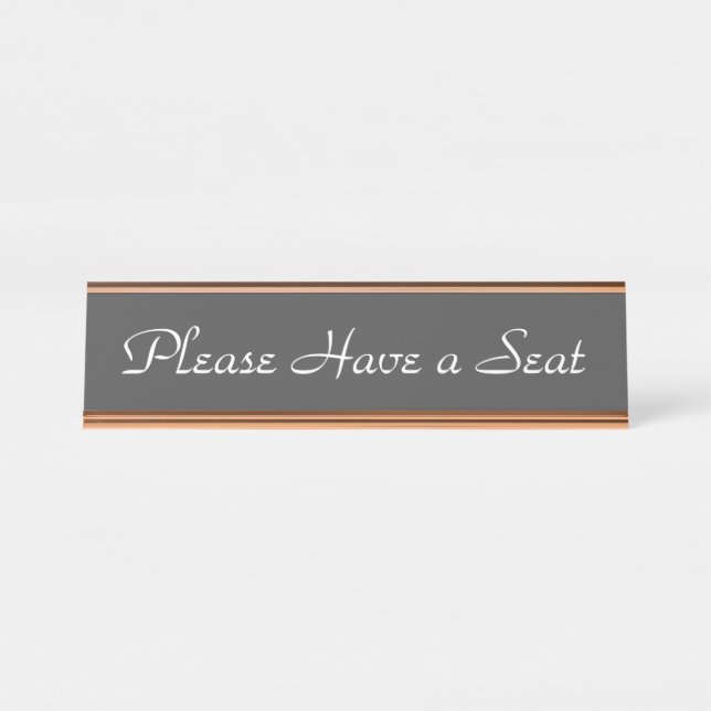 Porte-nom Pour Bureau Fancy "S'il vous plaît prendre place" (Devant)
