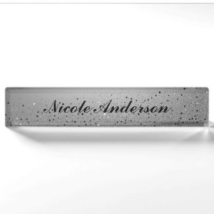 Porte-nom Pour Bureau Fête d'anniversaire Sweet 16 Pailletée Étincelante