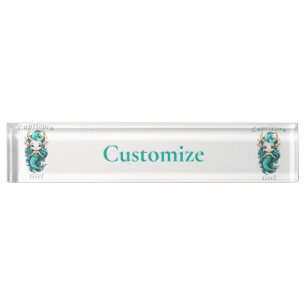 Porte-nom Pour Bureau Fille Capricorne Sirène Thunder_Cove