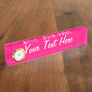 Porte-nom Pour Bureau Fille Fuchsia Arrière - plan sur mesure