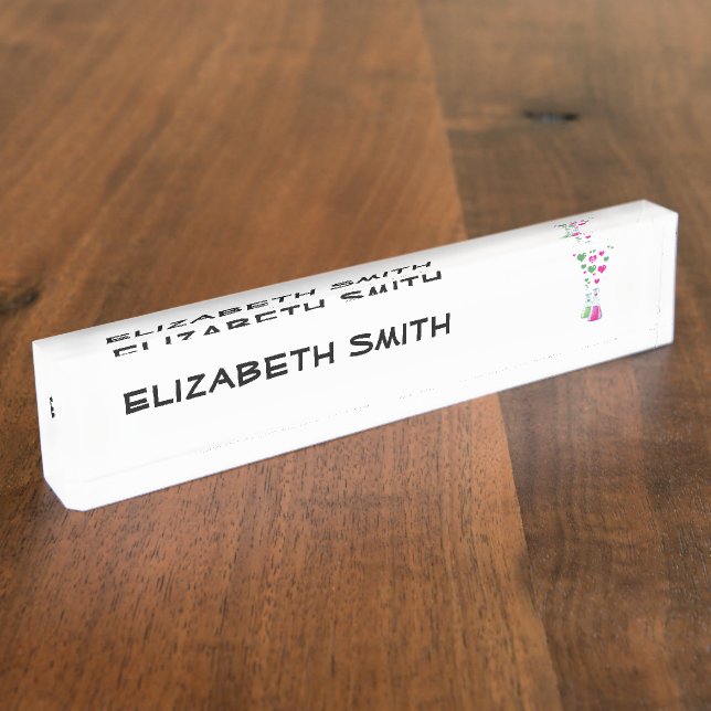 Porte-nom Pour Bureau Flacon, Erlenmeyer, Bécher, Chimie, Laboratoire (Taille)