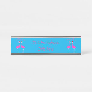Porte-nom Pour Bureau Flamants roses Lesbiennes de Noël Flamant rose Bel