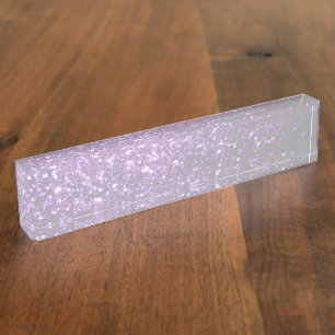 Porte-nom Pour Bureau Flamme de parties scintillant foncé violet brillan