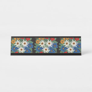 Porte-nom Pour Bureau Fleur alpine suisse d'edelweiss