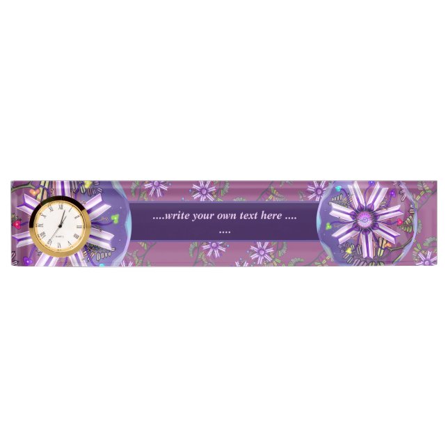 Porte-nom Pour Bureau Fleur dans le désert (Devant)