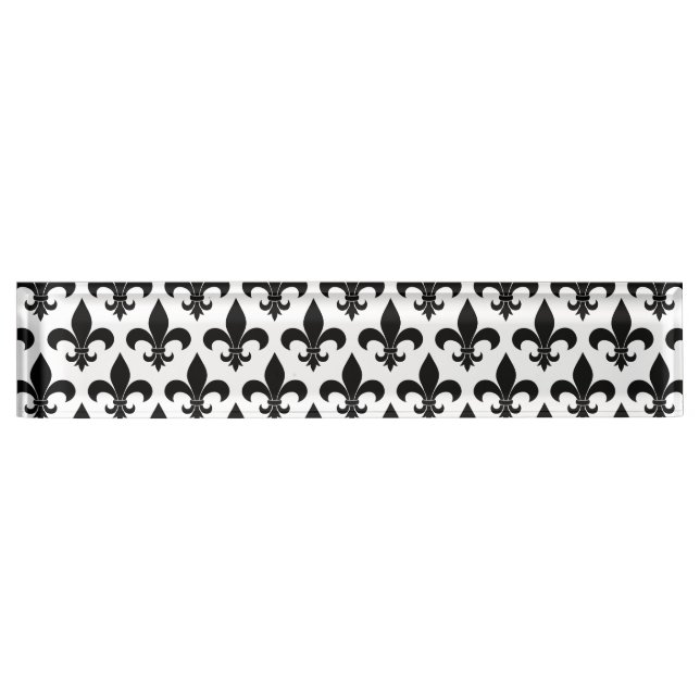 Porte-nom Pour Bureau Fleur de lis Motif Classic (Devant)