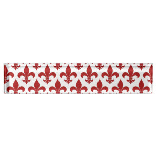 Porte-nom Pour Bureau Fleur de lis Motif Classic