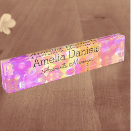 Porte-nom Pour Bureau Fleur d'été