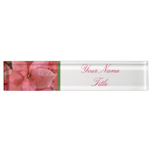 Porte-nom Pour Bureau Fleur faite sur commande de Noël de poinsettia de