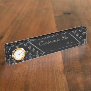 Porte-nom Pour Bureau Fleur métallique de lis (argent)