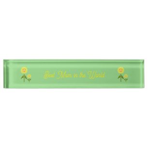 Porte-nom Pour Bureau Fleurs de soleil Fête des mères Custom Meilleure m