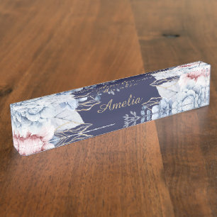 Porte-nom Pour Bureau Fleurs personnalisées pour bureau